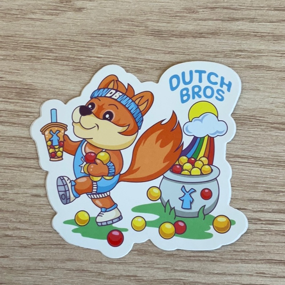Dutch Bros “Pot ‘O Boba” March 2024 Sticker🦊🧋